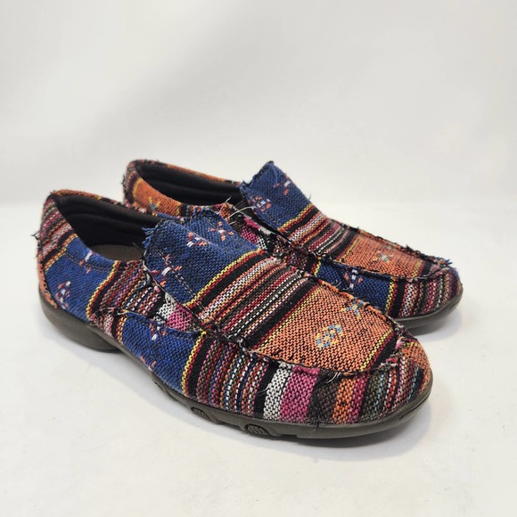 Roper Womens Woven Textile Slip On Flats Shoes Loafers Size 7.5 Southwestern - Picture 1 of 9